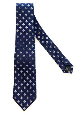Cravate « Fleurs de lys » Bleu marine