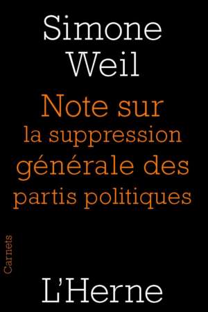 Note sur la supression générale des partis politiques