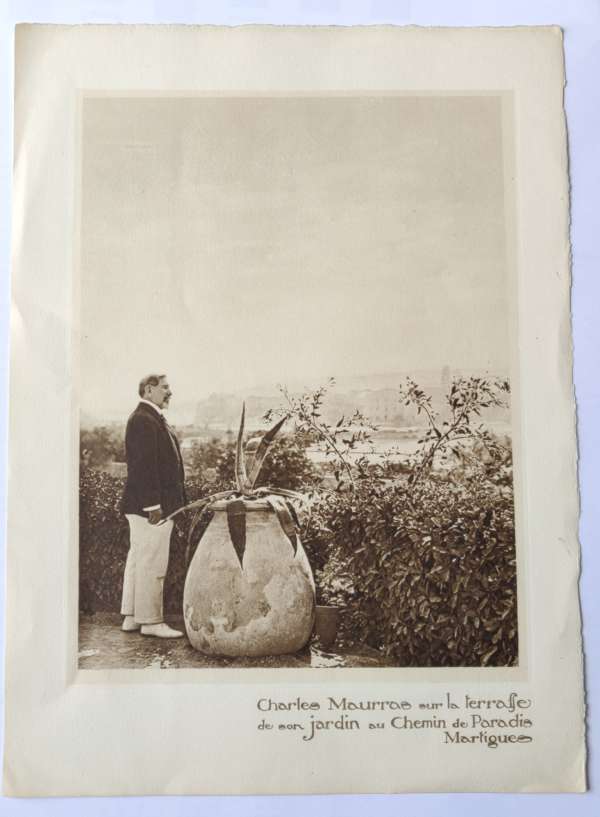 Reproduction photographique – Charles Maurras au Chemin de Paradis à Martigues.