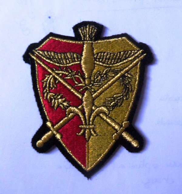 Ecusson brodé camelot, rouge et jaune