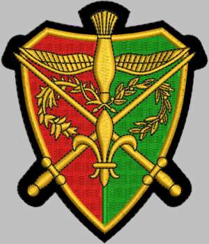 Écusson brodé camelot, rouge et vert