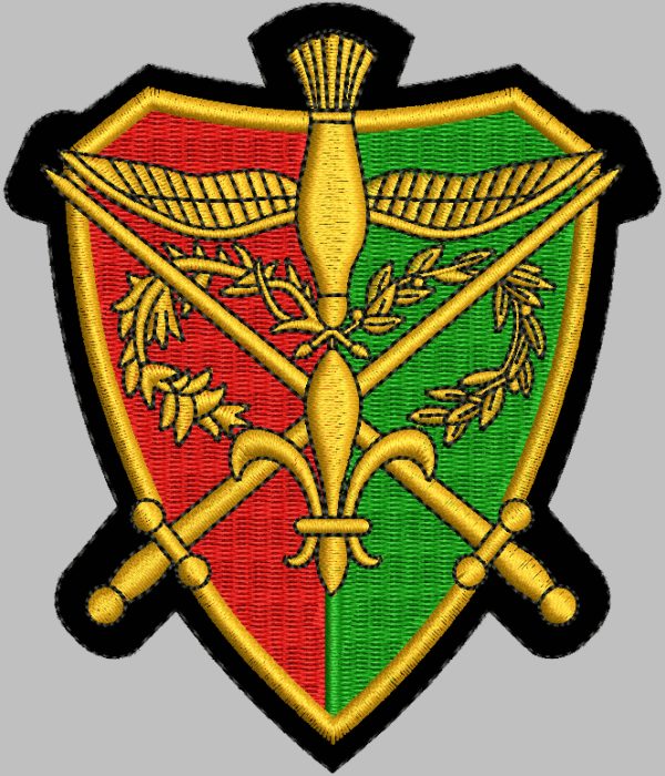 Écusson brodé camelot, rouge et vert
