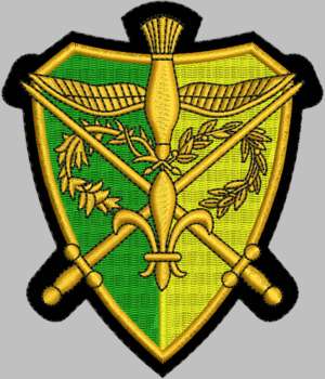 Écusson brodé camelot, vert et jaune