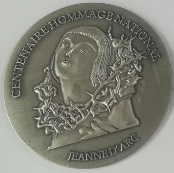 Médaille centenaire hommage national à Jeanne d'Arc
