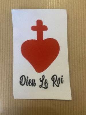 Écusson tissé cœur chouan « Dieu le Roi »