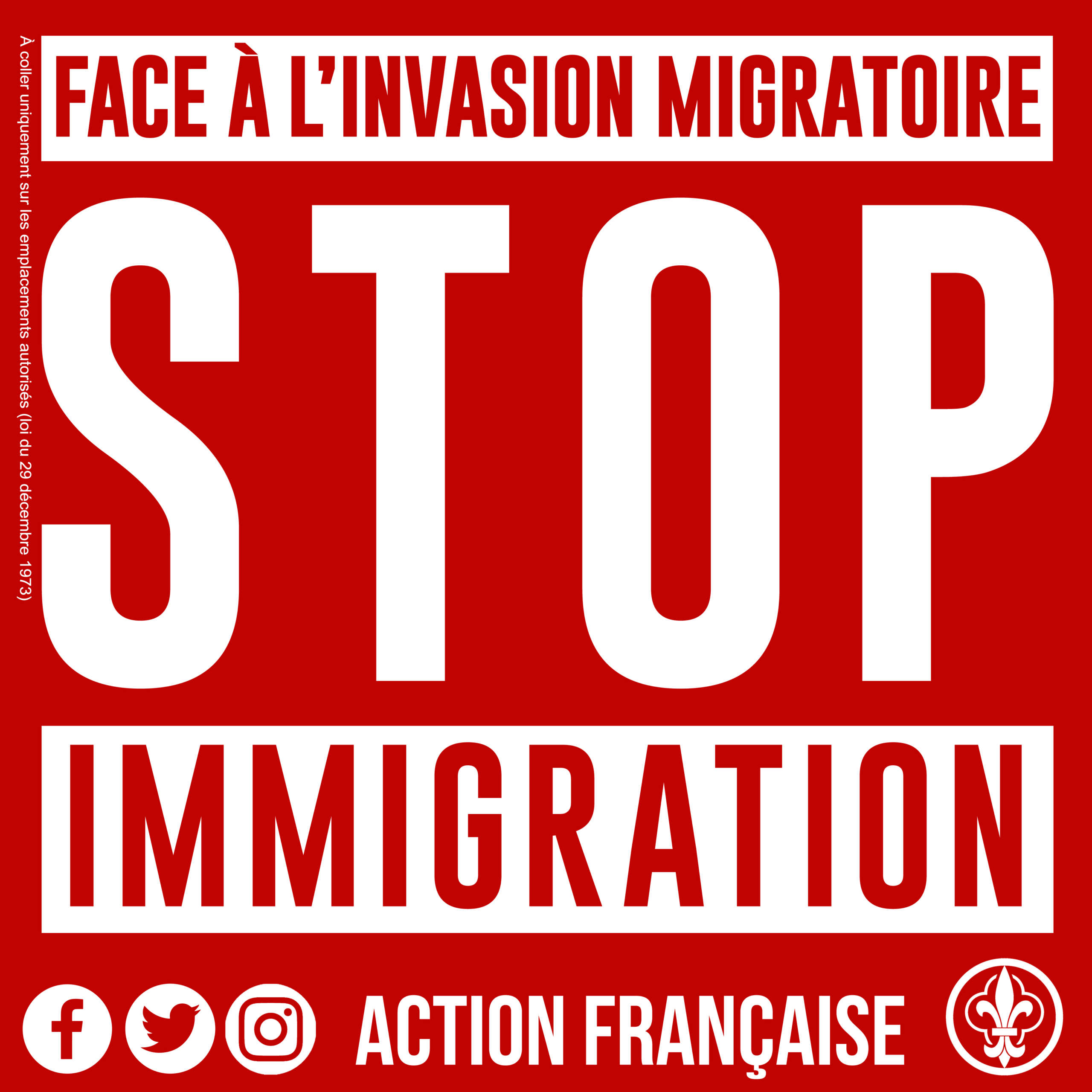 Stop immigration - 50 exemplaires - Librairie de Flore