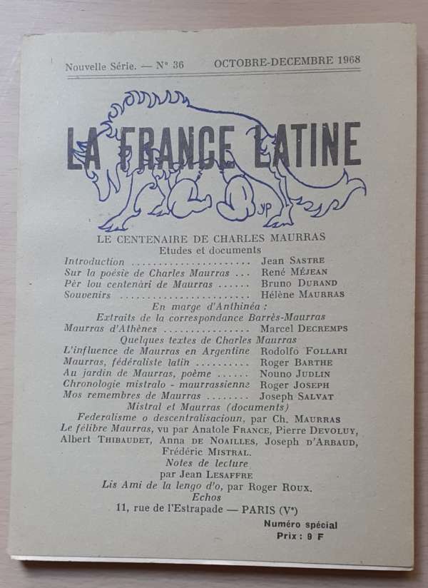 La France latine - Le centenaire de Charles Maurras