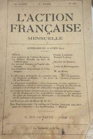 L’action française mensuelle – 15 avril 1914 – n°283