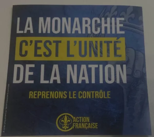 La monarchie c'est l'unité de la nation - 50 exemplaires