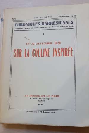 Sur la colline inspirée,  Le 23 septembre 1928